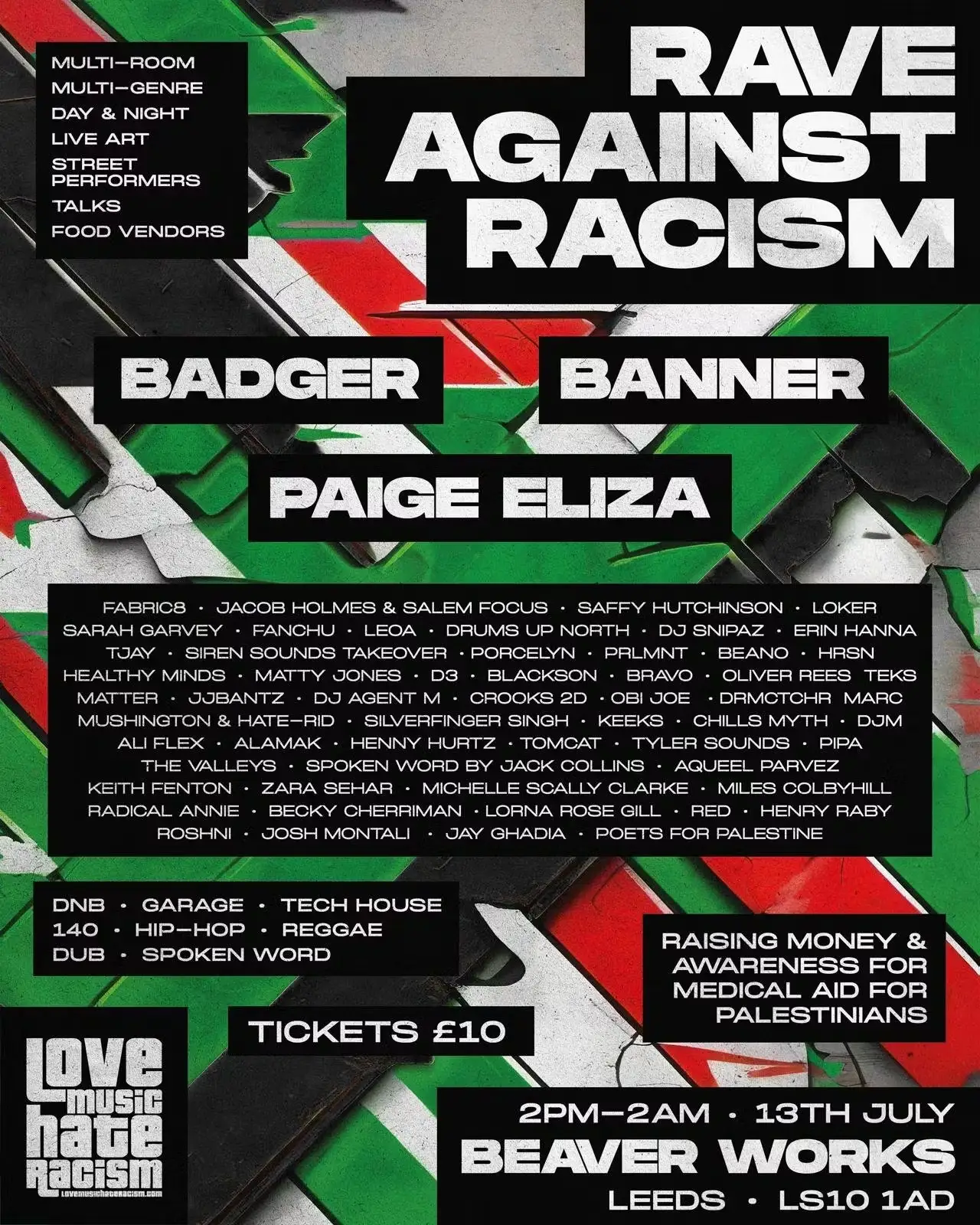 Rave Against Racism at Beaver Works event flyer